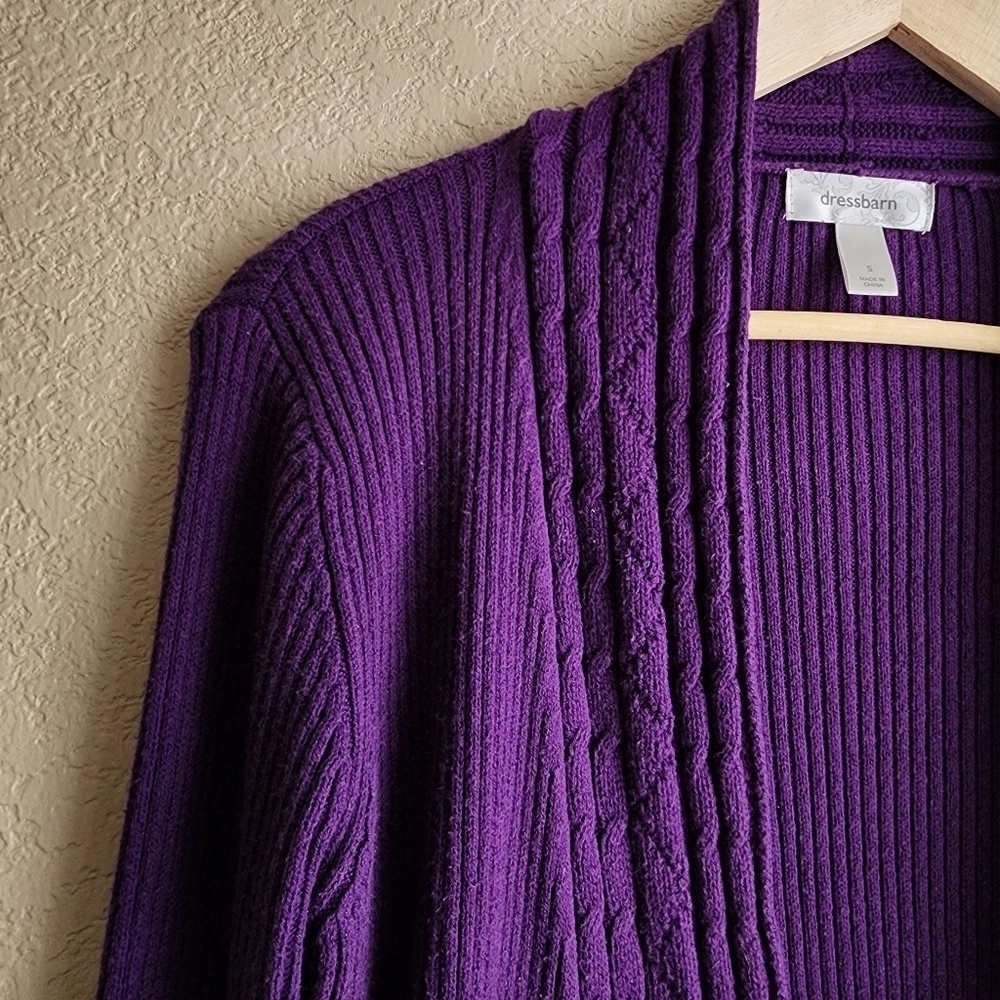 Dress Barn Purple Women's Knitted Sweater Cardigan Size S - Picture 2 of 14
